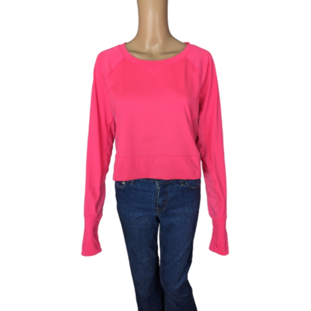 Victoria's Secret Victoria Sport Neon Pink Long Sleeve Crop Sweatshirt M
